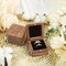 Wooden Ring Box for Wedding Ceremony 2 Slots,Small Square Solid Wood Double Ring Holder Case Box,Vintage Ring Bearer Box for Engagement Proposal,Rustic Jewelry Gift Storage Box-Black